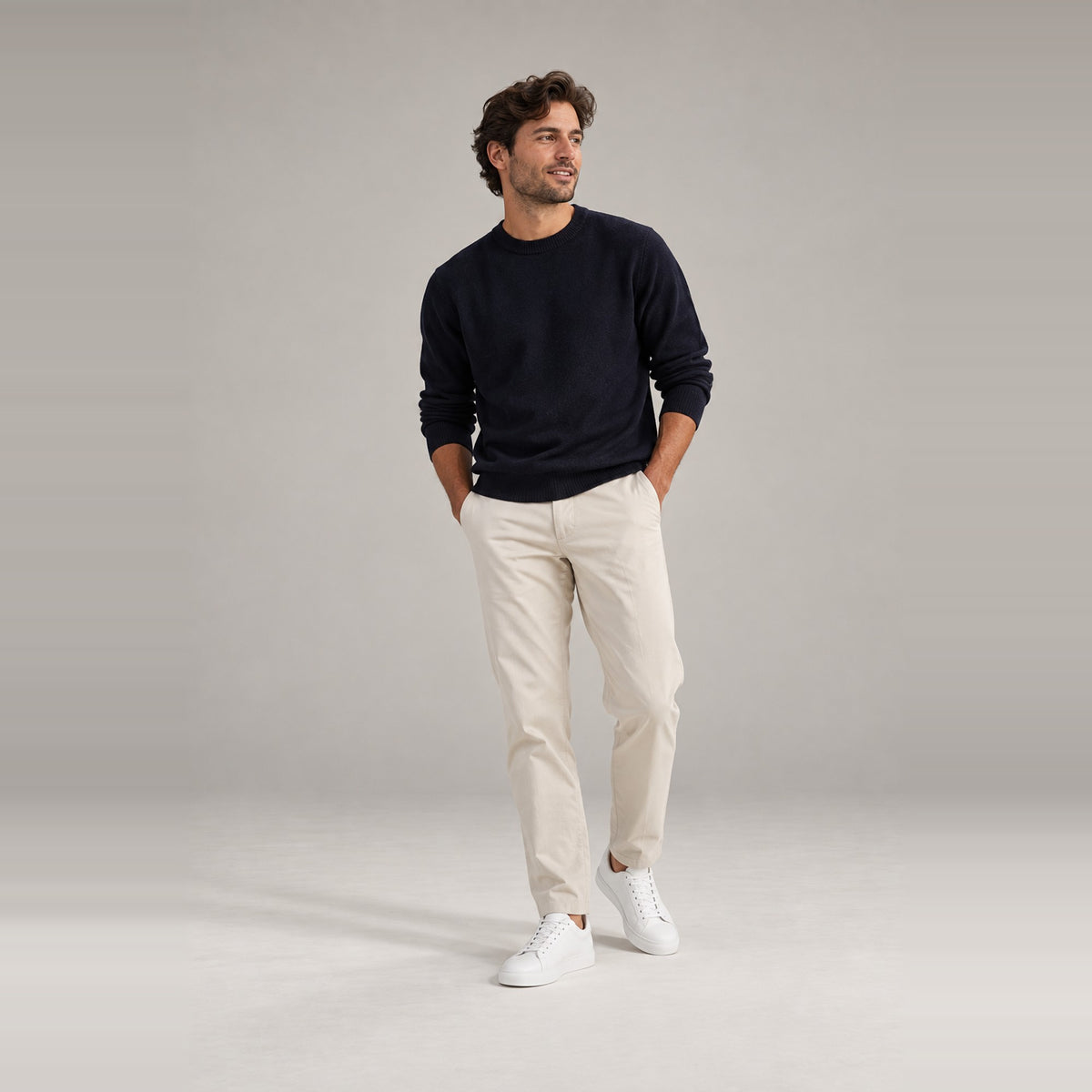 The Essential - witte leren sneakers, lifestyle
